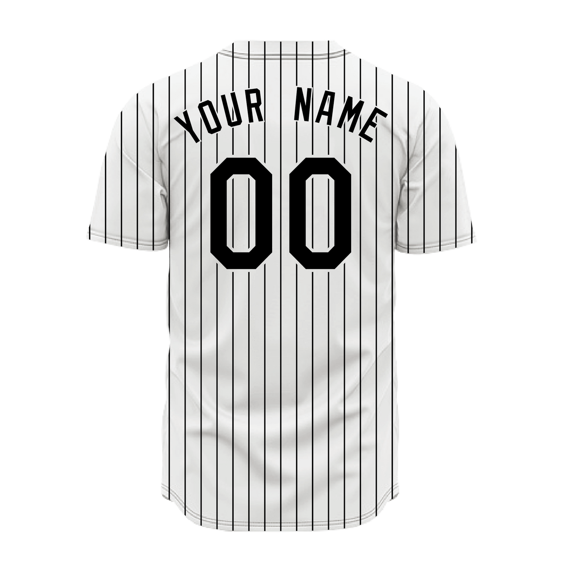 Custom V-Neck Black And White Striped Baseball Jersey
