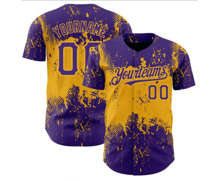 Printed Breathable Plus-Size Baseball Jersey