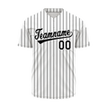 Custom V-Neck Black And White Striped Baseball Jersey