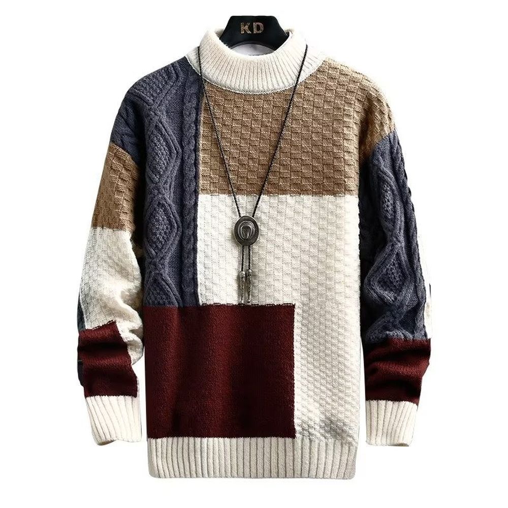 Men's Color-Block Crew-Neck Knit Sweater