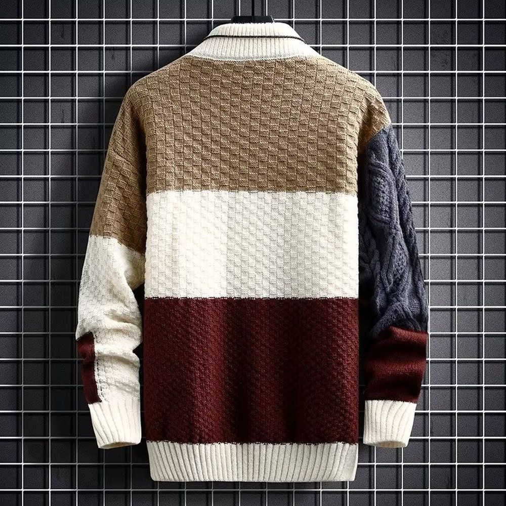 Men's Color-Block Crew-Neck Knit Sweater
