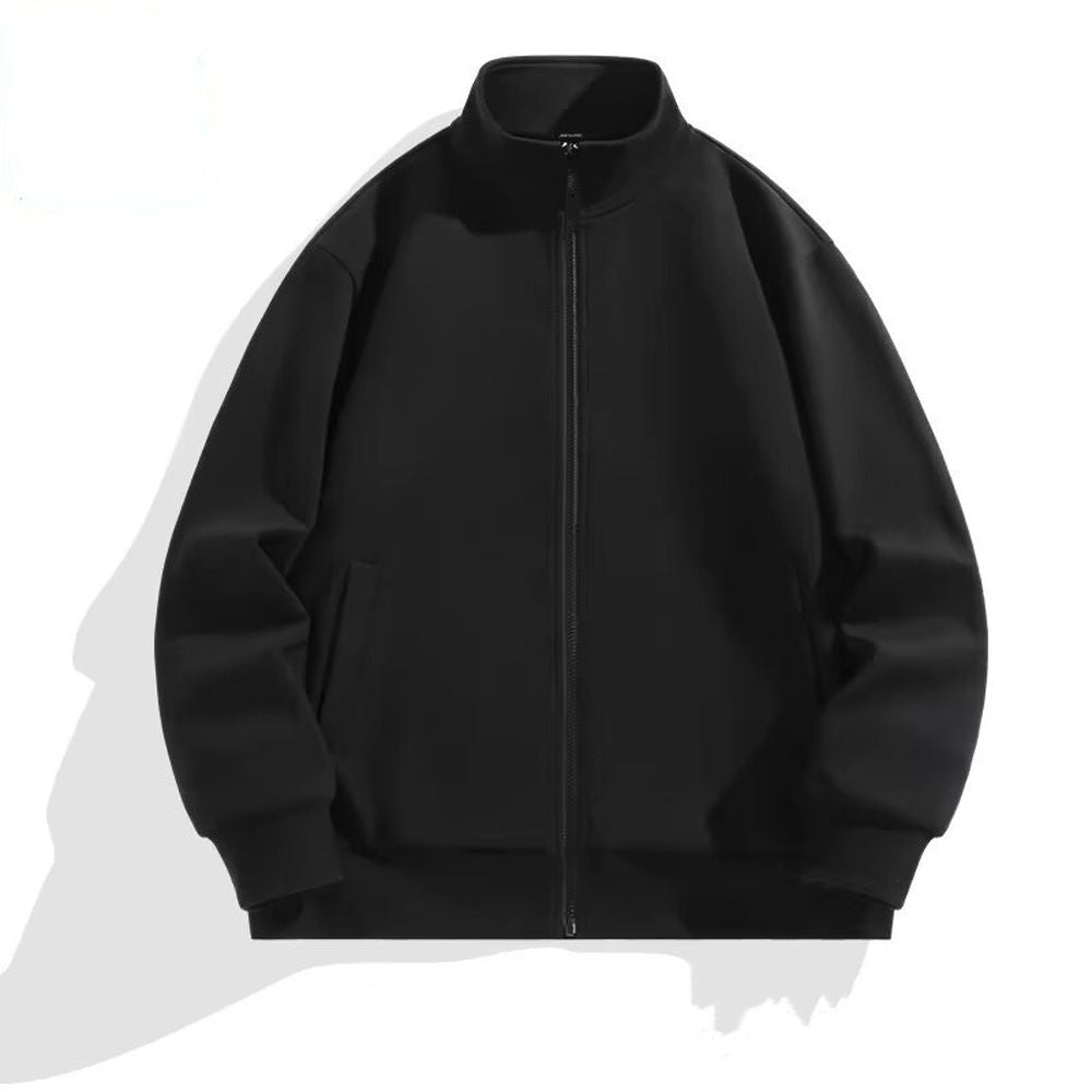 Men's Stand-Up Collar Cardigan Loose-Fitting Casual Hoodie