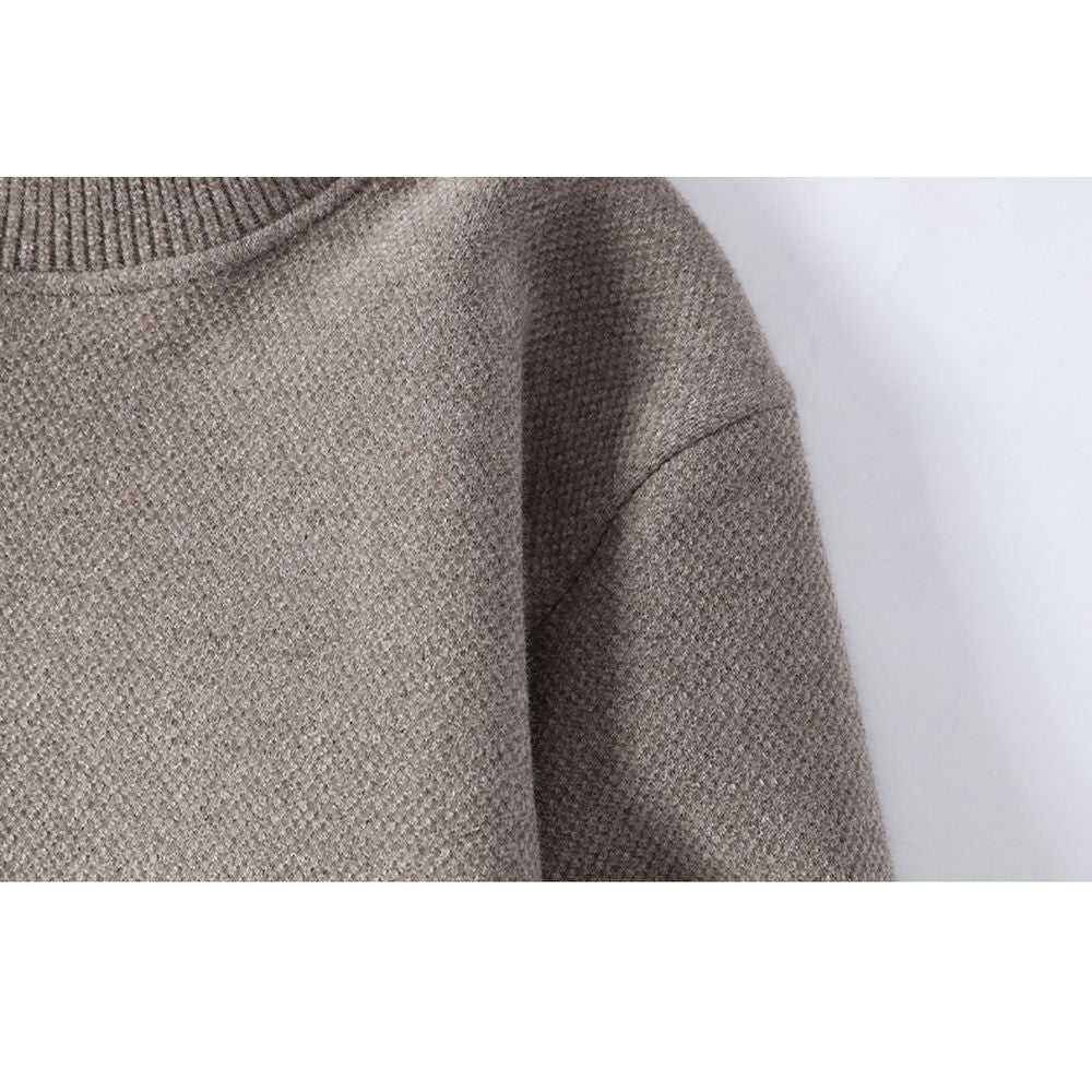 Men's Solid-Color Fleece-Lined Knit Sweater